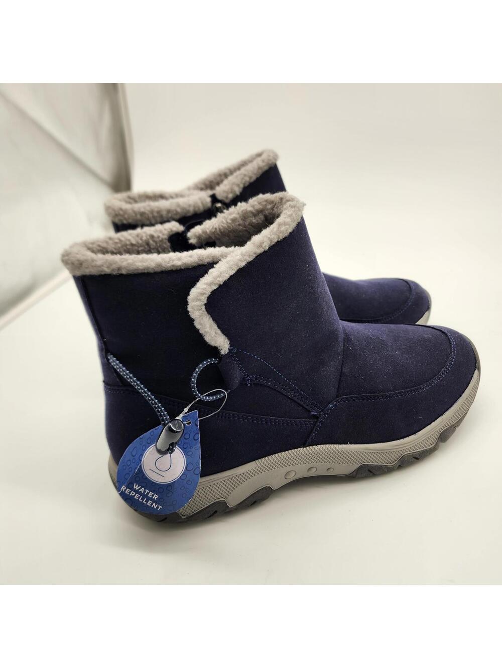 New Easy Spirit Women's Toby Flat Heel Booties navy waterproof 12M
